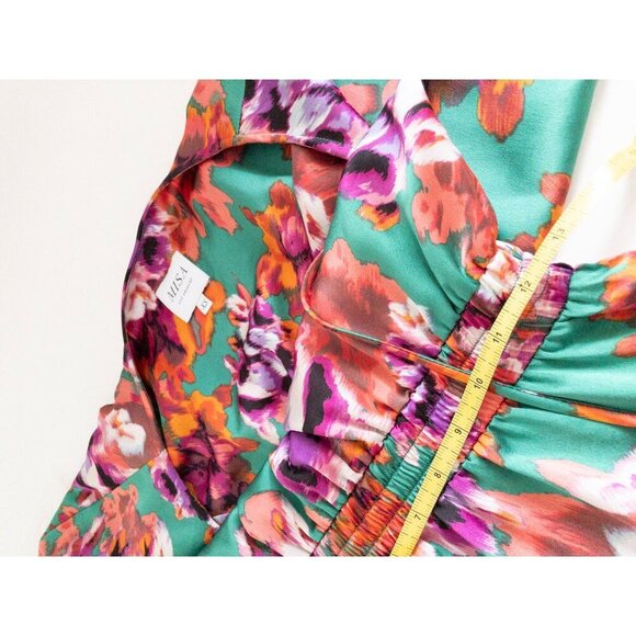 Misa Los Angeles XS Floral Ruffle Mini Dress Amalya Multicolor Made In USA - Picture 10 of 11